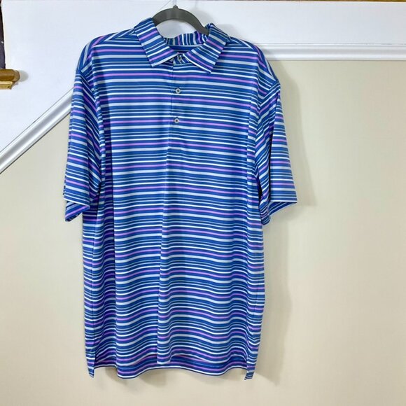 Donald Ross Sportswear Other - Donald Ross Polo Shirt Golf Men’s Light Blue Pink Stripe Casual (L)
